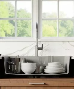 Tuscany Dual Mount 33" Concrete Quartz Composite 1-Hole Single Bowl Kitchen Sink 7 Tuscany Dual Mount 33" Concrete Quartz Composite 1-Hole Single Bowl Kitchen Sink -Tuscany Shop 33229 1000 CON 3