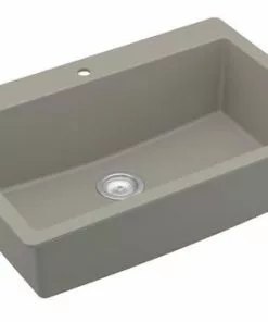 Tuscany Dual Mount 33" Concrete Quartz Composite 1-Hole Single Bowl Kitchen Sink 8 Tuscany Dual Mount 33" Concrete Quartz Composite 1-Hole Single Bowl Kitchen Sink -Tuscany Shop 33229 1000 CON 4