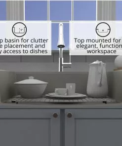 Tuscany Dual Mount 33" Concrete Quartz Composite 1-Hole Single Bowl Workstation Kitchen Sink 12 Tuscany Dual Mount 33" Concrete Quartz Composite 1-Hole Single Bowl Workstation Kitchen Sink -Tuscany Shop 33229 2000 CON 5