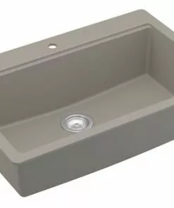 Tuscany Dual Mount 33" Concrete Quartz Composite 1-Hole Single Bowl Workstation Kitchen Sink 13 Tuscany Dual Mount 33" Concrete Quartz Composite 1-Hole Single Bowl Workstation Kitchen Sink -Tuscany Shop 33229 2000 CON 6