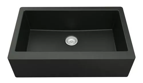 Tuscany Farmhouse/Apron Front 34" Black Quartz Composite Single Bowl Kitchen Sink 5 Tuscany Farmhouse/Apron Front 34" Black Quartz Composite Single Bowl Kitchen Sink - Image 5