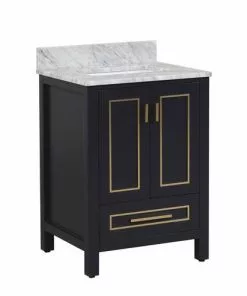Tuscany® Tirana 24"W X 22"D Blue Vanity And Carrara Marble Vanity Top With Rectangular Undermount Bowl 8 Tuscany® Tirana 24"W X 22"D Blue Vanity And Carrara Marble Vanity Top With Rectangular Undermount Bowl -Tuscany Shop 4838127b24right