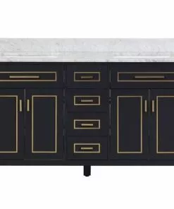 Tuscany® Tirana 60"W X 22"D Blue Vanity And Carrara Marble Vanity Top With Rectangular Undermount Bowls