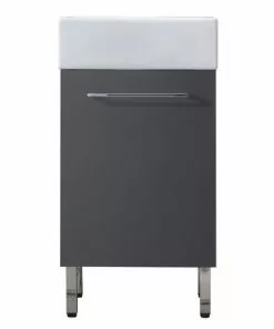 Tuscany® Florence 18"W X 14"D Gray Vanity And White Ceramic Vanity Top With Rectangular Integrated Bowl