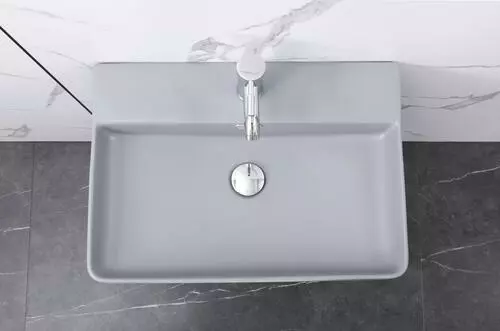 Tuscany® Thatcher 23"W Gray Rectangle Console Sink 2 Tuscany® Thatcher 23"W Gray Rectangle Console Sink - Image 2