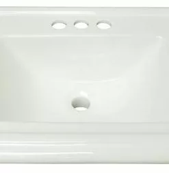Foremost Tuscany® Keiran 22"W X 18-1/4"D White Rectangle Drop-In Bathroom Sink (4" Center)