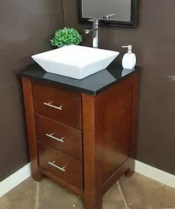 Tuscany® 25"W X 22"D Absolute Black Granite Vanity Top With Vessel Cutout -Tuscany Shop 6072706 right