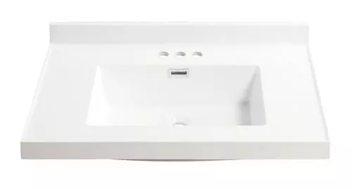 Tuscany® 25" X 22" White Square Vanity Top 3 Tuscany® 25" X 22" White Square Vanity Top - Image 3