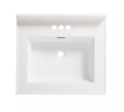 Tuscany® 25" X 22" White Square Vanity Top 2 Tuscany® 25" X 22" White Square Vanity Top - Image 2