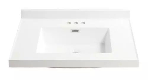 Tuscany® 31" X 22" White Square Vanity Top 3 Tuscany® 31" X 22" White Square Vanity Top - Image 3