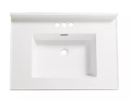 Tuscany® 31" X 22" White Square Vanity Top 2 Tuscany® 31" X 22" White Square Vanity Top - Image 2