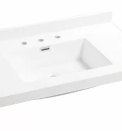 Tuscany® 37" X 22" White Square Vanity Top