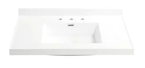 Tuscany® 37" X 22" White Square Vanity Top 3 Tuscany® 37" X 22" White Square Vanity Top - Image 3