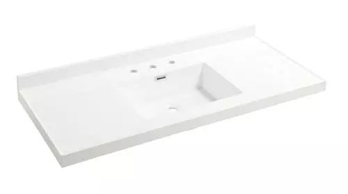 Tuscany® 49" X 22" White Square Vanity Top 1 Tuscany® 49" X 22" White Square Vanity Top