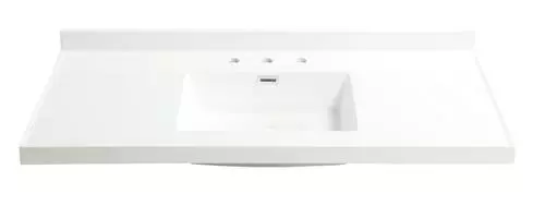 Tuscany® 49" X 22" White Square Vanity Top 2 Tuscany® 49" X 22" White Square Vanity Top - Image 2