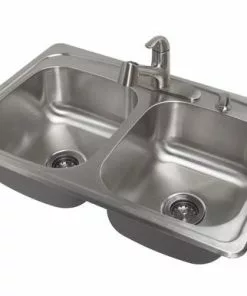 Tuscany® Whitemore All-in-One Drop-In 33" Stainless Steel 4-Hole Double Bowl Kitchen Sink 16 Tuscany® Whitemore All-in-One Drop-In 33" Stainless Steel 4-Hole Double Bowl Kitchen Sink -Tuscany Shop 672 4154 P LS