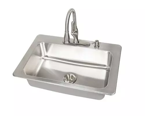 Tuscany® Jensen All-in-One Drop-In 33" Stainless Steel 4-Hole Single Bowl Kitchen Sink 4 Tuscany® Jensen All-in-One Drop-In 33" Stainless Steel 4-Hole Single Bowl Kitchen Sink - Image 4