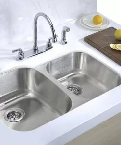 Tuscany® Undermount 31" Stainless Steel Double Bowl Kitchen Sink 7 Tuscany® Undermount 31" Stainless Steel Double Bowl Kitchen Sink -Tuscany Shop 6720511 Scene 02