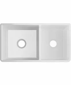 Tuscany® Farmhouse/Apron Front 33" White Fireclay Double Bowl Kitchen Sink 8 Tuscany® Farmhouse/Apron Front 33" White Fireclay Double Bowl Kitchen Sink -Tuscany Shop 6721116 TOP