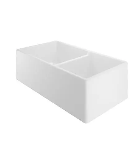 Tuscany® Farmhouse/Apron Front 33" White Fireclay Double Bowl Kitchen Sink 2 Tuscany® Farmhouse/Apron Front 33" White Fireclay Double Bowl Kitchen Sink - Image 2