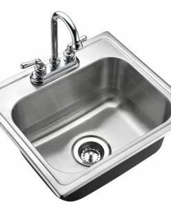 Tuscany® All-in-One Drop-In 19" Stainless Steel 2-Hole Single Bowl Bar/Prep Sink