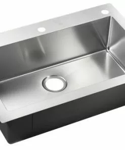 Tuscany® Volk Dual-Mount 33" Stainless Steel 2-Hole Single Bowl Kitchen Sink