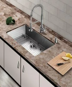 Tuscany® Volk Dual-Mount 33" Stainless Steel 2-Hole Single Bowl Kitchen Sink 8 Tuscany® Volk Dual-Mount 33" Stainless Steel 2-Hole Single Bowl Kitchen Sink -Tuscany Shop 6724058 Scene a