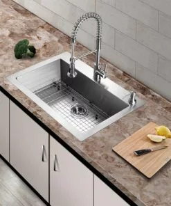 Tuscany® Volk Dual-Mount 33" Stainless Steel 2-Hole Single Bowl Kitchen Sink 9 Tuscany® Volk Dual-Mount 33" Stainless Steel 2-Hole Single Bowl Kitchen Sink -Tuscany Shop 6724058 Scene b