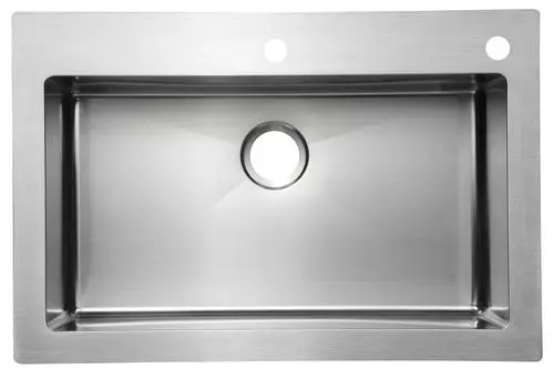Tuscany® Volk Dual-Mount 33" Stainless Steel 2-Hole Single Bowl Kitchen Sink 3 Tuscany® Volk Dual-Mount 33" Stainless Steel 2-Hole Single Bowl Kitchen Sink - Image 3