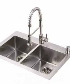 Tuscany® Volk Dual Mount 33" Stainless Steel 2-Hole Double Bowl Kitchen Sink 15 Tuscany® Volk Dual Mount 33" Stainless Steel 2-Hole Double Bowl Kitchen Sink -Tuscany Shop 6724059 Back