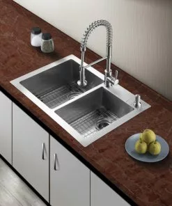 Tuscany® Volk Dual Mount 33" Stainless Steel 2-Hole Double Bowl Kitchen Sink 8 Tuscany® Volk Dual Mount 33" Stainless Steel 2-Hole Double Bowl Kitchen Sink -Tuscany Shop 6724060 Scene