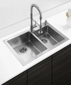 Tuscany® Volk Dual Mount 33" Stainless Steel 2-Hole Double Bowl Kitchen Sink 9 Tuscany® Volk Dual Mount 33" Stainless Steel 2-Hole Double Bowl Kitchen Sink -Tuscany Shop 6724060 Scene 2