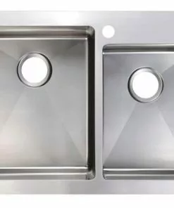 Tuscany® Volk Dual Mount 33" Stainless Steel 2-Hole Double Bowl Kitchen Sink 7 Tuscany® Volk Dual Mount 33" Stainless Steel 2-Hole Double Bowl Kitchen Sink -Tuscany Shop 6724060 Top