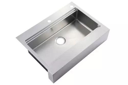 Tuscany® Acadian Farmhouse/Apron Front 33" Stainless Steel 2-Hole Single Bowl Kitchen Sink 1 Tuscany® Acadian Farmhouse/Apron Front 33" Stainless Steel 2-Hole Single Bowl Kitchen Sink