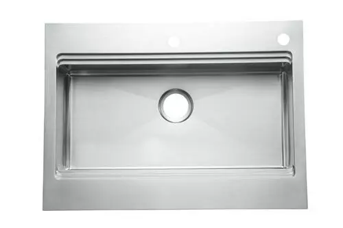 Tuscany® Acadian Farmhouse/Apron Front 33" Stainless Steel 2-Hole Single Bowl Kitchen Sink 4 Tuscany® Acadian Farmhouse/Apron Front 33" Stainless Steel 2-Hole Single Bowl Kitchen Sink - Image 4