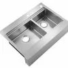 Tuscany™ Acadian Farmhouse/Apron Front 33" Stainless Steel 2-Hole Double Bowl Kitchen Sink