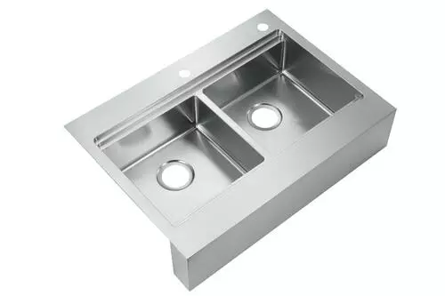 Tuscany™ Acadian Farmhouse/Apron Front 33" Stainless Steel 2-Hole Double Bowl Kitchen Sink 1 Tuscany™ Acadian Farmhouse/Apron Front 33" Stainless Steel 2-Hole Double Bowl Kitchen Sink