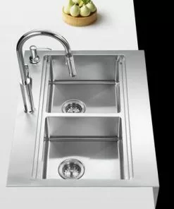 Tuscany™ Acadian Farmhouse/Apron Front 33" Stainless Steel 2-Hole Double Bowl Kitchen Sink 23 Tuscany™ Acadian Farmhouse/Apron Front 33" Stainless Steel 2-Hole Double Bowl Kitchen Sink -Tuscany Shop 6724136 Scene 3