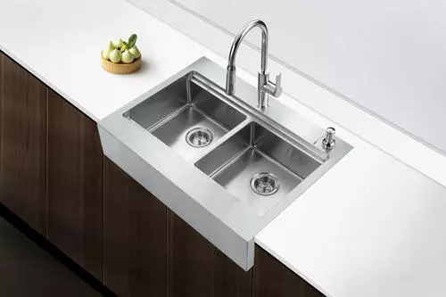 Tuscany™ Acadian Farmhouse/Apron Front 33" Stainless Steel 2-Hole Double Bowl Kitchen Sink 10 Tuscany™ Acadian Farmhouse/Apron Front 33" Stainless Steel 2-Hole Double Bowl Kitchen Sink - Image 10