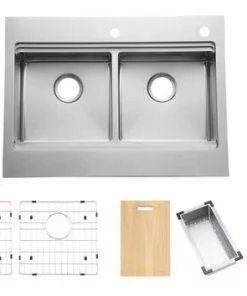 Tuscany™ Acadian Farmhouse/Apron Front 33" Stainless Steel 2-Hole Double Bowl Kitchen Sink 29 Tuscany™ Acadian Farmhouse/Apron Front 33" Stainless Steel 2-Hole Double Bowl Kitchen Sink -Tuscany Shop 6724136 wparts