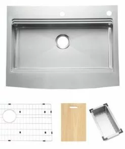 Tuscany™ Acadian Farmhouse/Apron Front 33" Stainless Steel Work Station 2-Hole Single Bowl Kitchen Sink 17 Tuscany™ Acadian Farmhouse/Apron Front 33" Stainless Steel Work Station 2-Hole Single Bowl Kitchen Sink -Tuscany Shop 6724137 wparts
