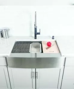 Tuscany™ Acadian Farmhouse/Apron Front 33" Stainless Steel Work Station 2-Hole Single Bowl Kitchen Sink 15 Tuscany™ Acadian Farmhouse/Apron Front 33" Stainless Steel Work Station 2-Hole Single Bowl Kitchen Sink -Tuscany Shop 6724137scene3