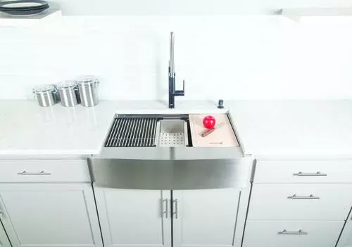 Tuscany™ Acadian Farmhouse/Apron Front 33" Stainless Steel Work Station 2-Hole Single Bowl Kitchen Sink 7 Tuscany™ Acadian Farmhouse/Apron Front 33" Stainless Steel Work Station 2-Hole Single Bowl Kitchen Sink - Image 7