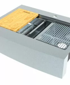 Tuscany™ Acadian Farmhouse/Apron Front 33" Stainless Steel 2-Hole Double Bowl Kitchen Sink