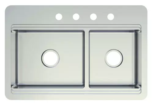 Tuscany® Acadian All-in-One Dual-Mount Workstation 33" Stainless Steel 4-Hole Double Bowl Kitchen Sink 3 Tuscany® Acadian All-in-One Dual-Mount Workstation 33" Stainless Steel 4-Hole Double Bowl Kitchen Sink - Image 3