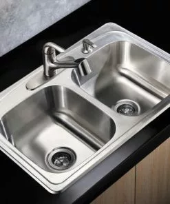 Tuscany® Whitemore All-in-One Drop-In 33" Stainless Steel 4-Hole Double Bowl Kitchen Sink 13 Tuscany® Whitemore All-in-One Drop-In 33" Stainless Steel 4-Hole Double Bowl Kitchen Sink -Tuscany Shop 6724154 Scene 01