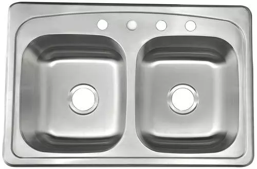 Tuscany® Whitemore All-in-One Drop-In 33" Stainless Steel 4-Hole Double Bowl Kitchen Sink 3 Tuscany® Whitemore All-in-One Drop-In 33" Stainless Steel 4-Hole Double Bowl Kitchen Sink - Image 3