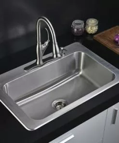 Tuscany® Jensen All-in-One Drop-In 33" Stainless Steel 4-Hole Single Bowl Kitchen Sink 7 Tuscany® Jensen All-in-One Drop-In 33" Stainless Steel 4-Hole Single Bowl Kitchen Sink -Tuscany Shop 6724156 Scene 01