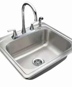 Tuscany® All-in-One Drop-In 25" Stainless Steel 4-Hole Single Bowl Kitchen Sink