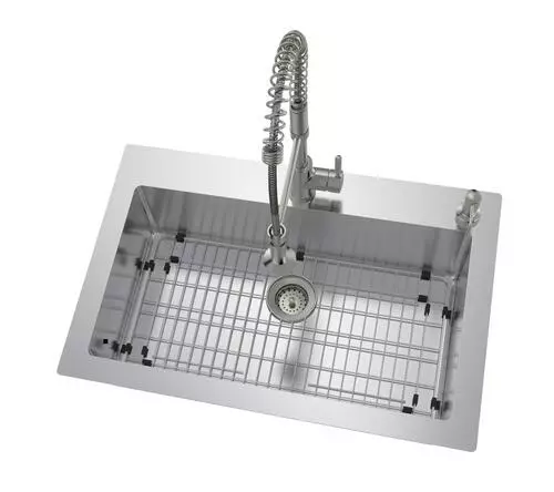 Tuscany® Volk All-in-One Dual Mount 33" Stainless Steel 2-Hole Single Bowl Kitchen Sink 2 Tuscany® Volk All-in-One Dual Mount 33" Stainless Steel 2-Hole Single Bowl Kitchen Sink - Image 2